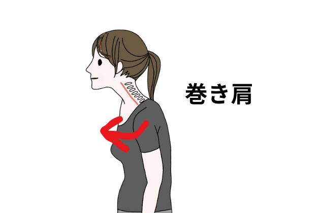 巻き肩から肩こりの原因に繋がる