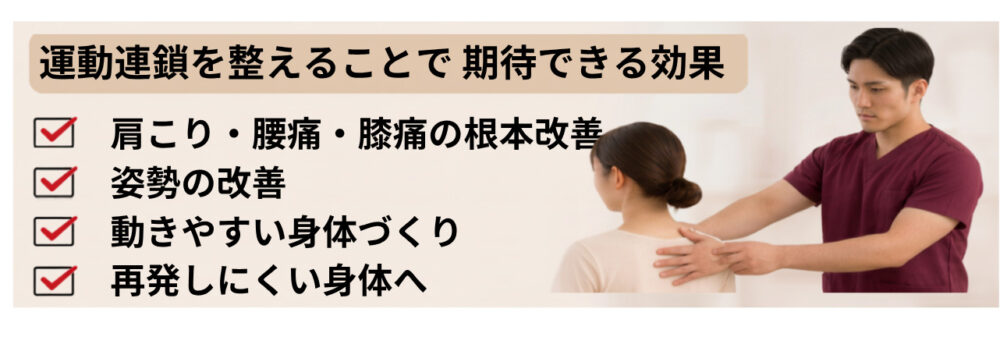 運動連鎖を整えることで期待される効果